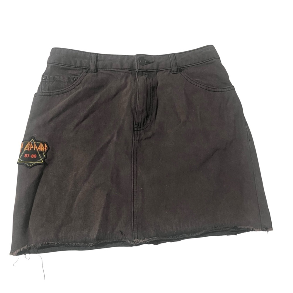 By Junkfood Def Leppard Gray Mini Skirt
